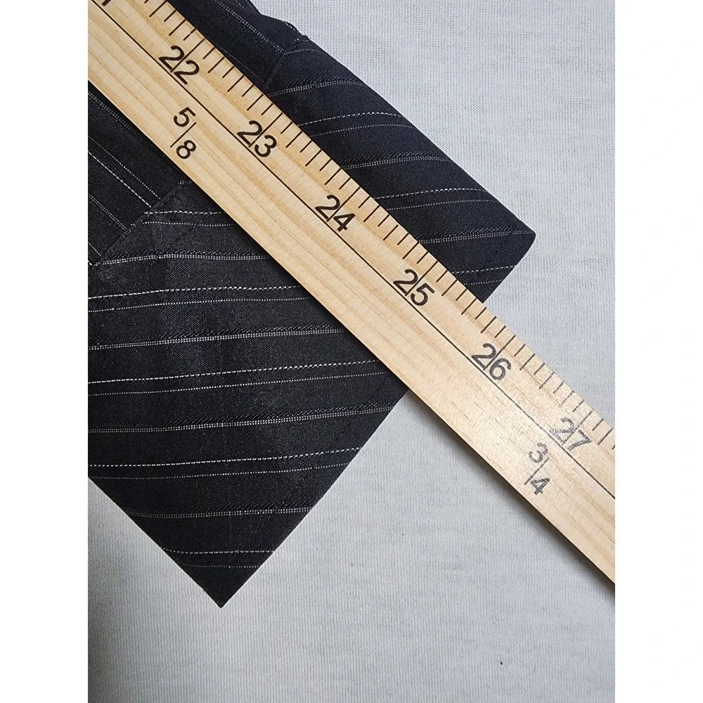 7 Diamonds Button Down Mens L Pinstripe Black Stretch Long Sleeve Dress Shirt